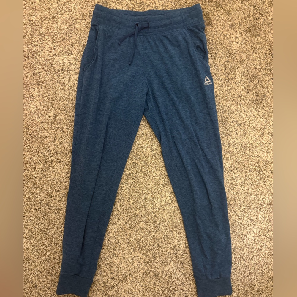 Reebok Blue Jogger Sweatpants with Tapered Leg